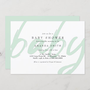 Pastel Mint Minimale Genderneutrale Baby shower Kaart