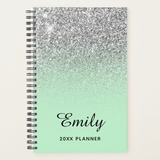 Pastel Mint Parties scintillant argent Ombre perso (Devant)