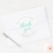 Pastel Mint Relax Script Bedankt Ronde Sticker (Envelop)
