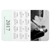 Pastel Mint Stripe | Elegante fotokalender 2017 Magneet (Horizontaal)