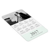 Pastel Mint Stripe | Elegante fotokalender 2017 Magneet (Rechterzijde)
