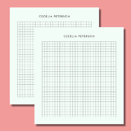 Pastel Mint & Vierkant Patroon Aangepast Notitieblok