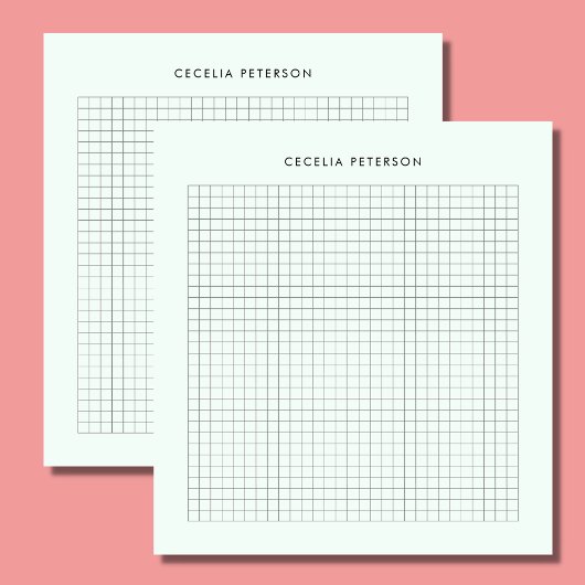 Pastel Mint & Vierkant Patroon Aangepast Notitieblok