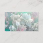 Pastel Mint Wit Roze Bloemen Vrouwelijk Visitekaartje (Achterkant)
