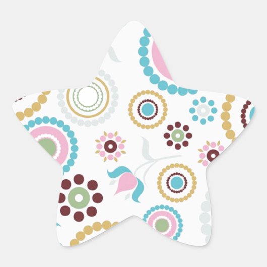 Pastel Mod Ster Sticker (Voorkant)
