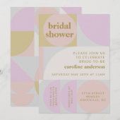 Pastel Modern Geometric Block Vrijgezellenfeest Kaart (Voorkant / Achterkant)