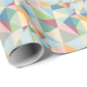 Pastel modern kleurrijk geometrisch patroon cadeaupapier (Rol Hoek)