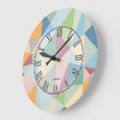 Pastel modern kleurrijk geometrisch patroon grote klok (Hoek)