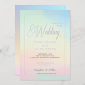 Pastel moderne et Faire-part de mariage d'argent (Devant / Derrière)