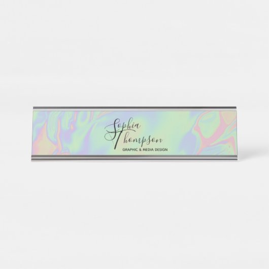 Pastel moderne Holographique Arc-en-ciel - Plaque (Devant)