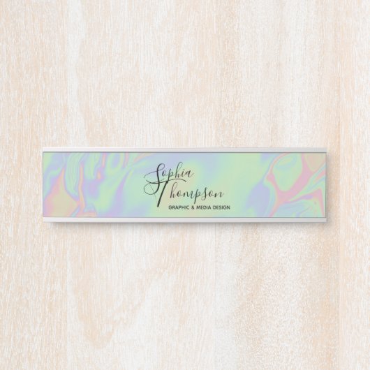 Pastel moderne Holographique Arc-en-ciel - Plaque  (Devant)