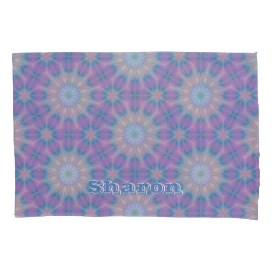 Pastel Moeder van Parel Patroon Naam Monogram | Kussensloop (Voorkant-Links)