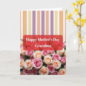 Pastel Moederdag Roos Kaart (Gele Bloem)