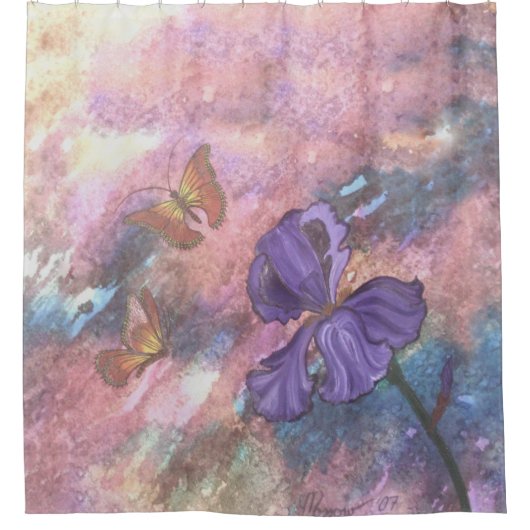 Pastel Monarches Shower Curtain Douchegordijn (Voorkant)