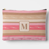 Pastel Monogram en strepen patroon groot Etui (Voorkant)