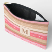 Pastel Monogram en strepen patroon groot Etui (Open)