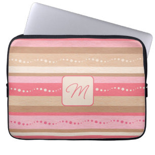Pastel-monogram en -tapeslantaarnhoes laptop sleeve