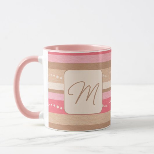Pastel Monogramme Et Grandes Motifs Mug (Gauche)