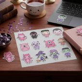 Pastel Monster Squad Sticker Set