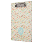 Pastel Mooie Lente Bloem Motief Monogram Klembord (Links)