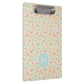 Pastel Mooie Lente Bloem Motief Monogram Klembord (Rechts)