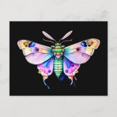 Pastel Moth, waterverf stijl, postkruising Briefkaart (Voorkant)