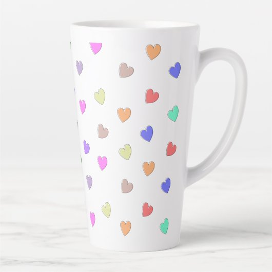 Pastel Motif en forme de coeur Mug de café (Droite)