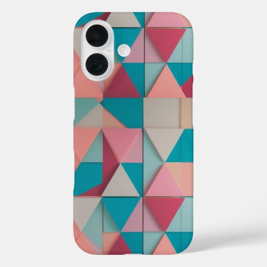 Pastel Motif géométrique - Apple iPhone 16 Coque (Verso)