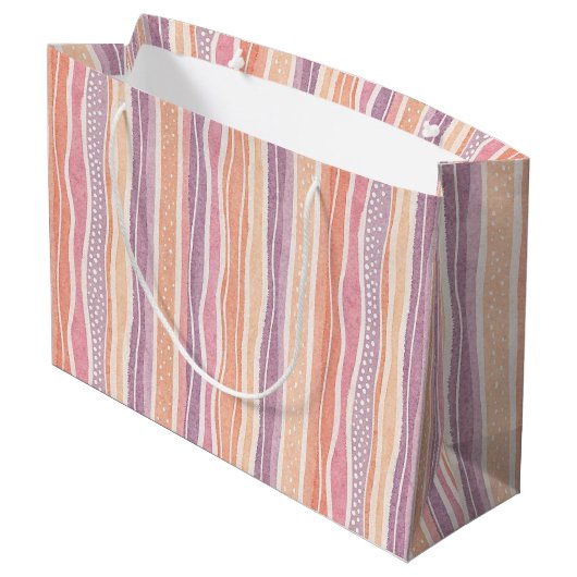 Pastel Motif rayé Grand sac cadeau (Dos Angle)