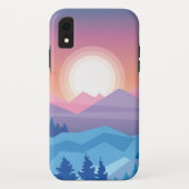 Pastel Mountain Sunset Abstract Case-Mate iPhone Case (Achterkant)