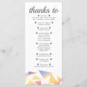 Pastel Multi-Colored Confetti White Wedding Programma (Achterkant)