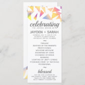 Pastel Multi-Colored Confetti White Wedding Programma (Voorkant / Achterkant)
