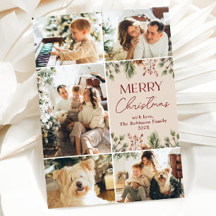 Pastel Multi Family Photo Joyeuse Carte de Noël