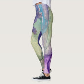 Pastel Multicolor Alcohol Ink Vloeibare Abstracte  Leggings (Links)