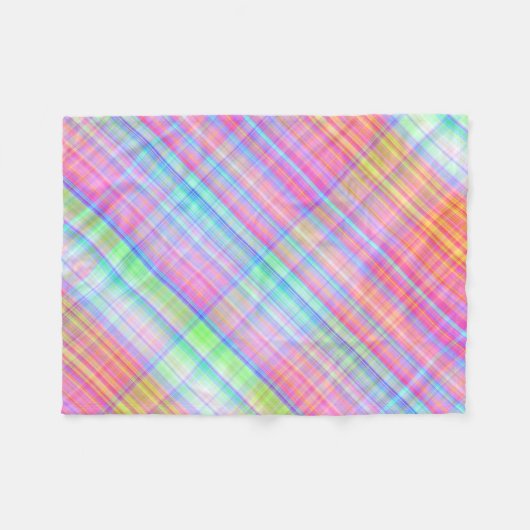 Pastel Multicolour Plaid Fabric Fleece Deken (Voorkant (Horizontaal))