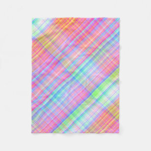 Pastel Multicolour Plaid Fabric Fleece Deken