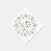 Pastel munt bloemendelicate script baby shower servet (Hoek)