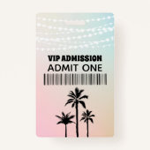 Pastel Music Festival Birthday Uitnodiging Lanyard Badge (Achterkant)