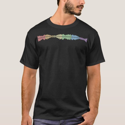 Pastel Music Waves Pride Subtle LGBT Rainbow Gay R T-shirt (Voorkant)
