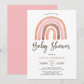Pastel Muted Tones Boho Rainbow Baby shower Kaart (Voorkant / Achterkant)