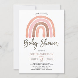 Pastel Muted Tones Boho Rainbow Baby shower Kaart
