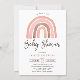 Pastel Muted Tones Boho Rainbow Baby shower Kaart