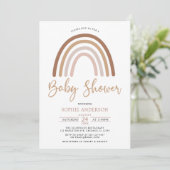 Pastel Muted Tones Boho Rainbow Baby shower Kaart (Staand voorkant)