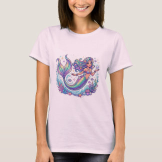 Pastel Mystieke Zeemeermin Grafische T-shirt | Gla