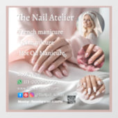 Pastel Nail Salon Elegant Hands Pink Manicure Text Raamsticker (Vel)