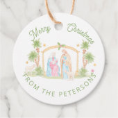 Pastel Nativity Christmas Bedankjes Labels (Voorkant)