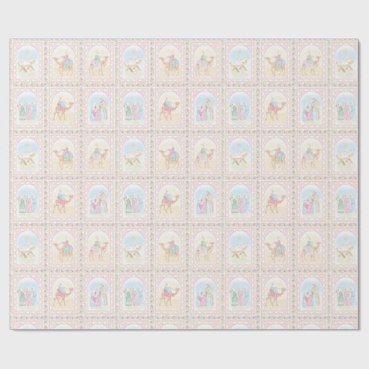 Pastel Nativity Scenes Cadeaupapier (Vlak)