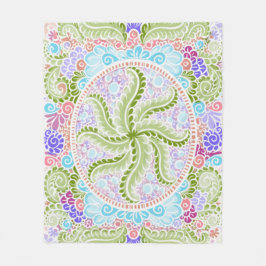Pastel Natuur Mandala Art Fleece Deken