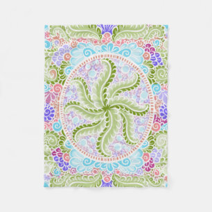 Pastel Natuur Mandala Art Fleece Deken