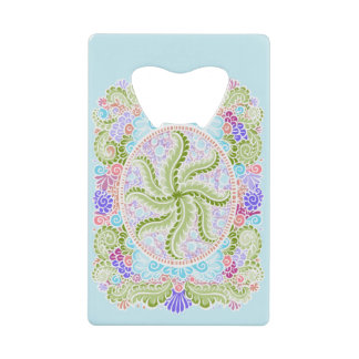Pastel Natuur Mandala Art Kredietkaart Flessenopener